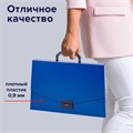 Папка-портфель пластиковая BRAUBERG "Energy", А4 (330х256х32 мм), без отделений, синий, 222082 222082