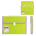Папка-портфель пластиковая BRAUBERG "JOY", А4 (330х245х35 мм), 13 отделений, с окантовкой, салатовая, 227974 227974
