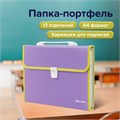 Папка-портфель пластиковая BRAUBERG "JOY", А4 (330х245х35 мм), 13 отделений, с окантовкой, фиолетовая, 227977 227977
