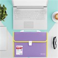 Папка-портфель пластиковая BRAUBERG "JOY", А4 (330х245х35 мм), 13 отделений, с окантовкой, фиолетовая, 227977 227977