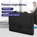 Папка-портфель пластиковая BRAUBERG "ДИПЛОМАТ", А4 (330х245х35 мм), 13 отделений, фактура бисер, черная, 226025 226025