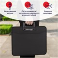 Папка-портфель пластиковая BRAUBERG "ПРЕМЬЕР" А4 (390х315х120 мм) 3 отделения, фактура "бисер", черная, 223082 223082