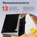 Папка-портфель пластиковая BRAUBERG А4 (332х245х35 мм), 13 отделений, фактура диагональ, черная, 221375 221375