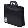 Папка-портфель пластиковая BRAUBERG А4+ (390х320х120 мм), 4 отделения, фактура под дерево, черная, 221391 221391