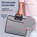 Папка-портфель пластиковая BRAUBERG ПРЕМЬЕР А4 (390х315х120 мм), 3 отделения, фактура "бисер", серая, 223083 223083