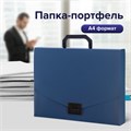 Портфель пластиковый STAFF А4 (320х225х36 мм), без отделений, синий, 229240 229240