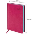 Ежедневник датированный 2025 А5 138x213 мм BRAUBERG "Rainbow", под кожу, розовый, 115802 115802