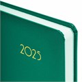 Ежедневник датированный 2025 А5 138x213 мм BRAUBERG "Select", балакрон, зеленый, 115809 115809