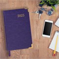 Ежедневник датированный 2025 А5 138x213 мм BRAUBERG "Senator", под кожу, фиолетовый, 115818 115818