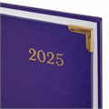 Ежедневник датированный 2025 А5 138x213 мм BRAUBERG "Senator", под кожу, фиолетовый, 115818 115818