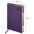 Ежедневник датированный 2025 А5 148х218 мм GALANT "Infinity Silver", под кожу, фиолетовый, 115723 115723