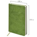 Ежедневник датированный 2025, А5, 138x213 мм, BRAUBERG "Foliage", под кожу гибкий, зеленый, 115854 115854