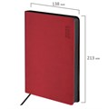 Ежедневник датированный 2025, А5, 138x213 мм, BRAUBERG "Metropolis Mix", под кожу гибкий, красный, 115860 115860