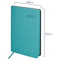 Ежедневник датированный 2025, А5, 138x213 мм, BRAUBERG "Stylish", под кожу гибкий, бирюзовый, 115824 115824