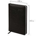 Ежедневник датированный 2025, А5, 138х213 мм, BRAUBERG "Impression", под кожу, черный, 115920 115920