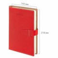 Ежедневник датированный 2025, А5, 143х218 мм, BRAUBERG "Journal", под кожу, застежка, органайзер, красный, 115880 115880