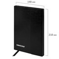 Ежедневник недатированный А5 (148x218 мм), ОФИСМАГ, под кожу, магнитный клапан, 160 л., черный, 115082 115082