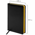 Ежедневник недатированный А5 138x213 мм BRAUBERG "Rainbow", под кожу, 136 л., черный/желтый, 113497 113497