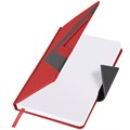 Ежедневник недатированный А5 138x213 мм BRAUBERG "Waves" под кожу, застежка 160 л., красный/черный, 111874 111874