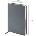 Ежедневник недатированный А5 138х213 мм BRAUBERG "Metallic", под кожу, 136 л., гибкий, графитовый, 113375 113375