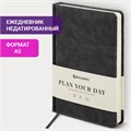 Ежедневник недатированный А5 138х213 мм BRAUBERG "Status" под кожу, 160 л., черный, 113361 113361