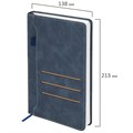 Ежедневник недатированный А5 138х213мм BRAUBERG Slot, под кожу, держатель для ручки, 160 листов, синий, 116607 116607
