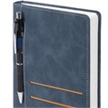 Ежедневник недатированный А5 138х213мм BRAUBERG Slot, под кожу, держатель для ручки, 160 листов, синий, 116607 116607