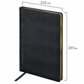 Ежедневник недатированный БОЛЬШОЙ ФОРМАТ 210х297 мм, А4, BRAUBERG "Iguana", под кожу, 160 л., черный,114452 114452