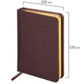 Ежедневник недатированный МАЛЫЙ ФОРМАТ А6, 100х150 мм, BRAUBERG "Iguana", кожзам, 160 л., темно-коричневый, 125105 125105