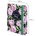 Ежедневник недатированный с резинкой, МАЛЫЙ ФОРМАТ А6 (109х148 мм), BRAUBERG, 128 л., "Розы", 114572 114572