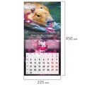 Календарь настенный перекидной на 2025 г., BRAUBERG, 12 листов, 22,5х22,5 см, МИНИ, "Дикие животные", 116179 116179