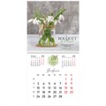 Календарь настенный перекидной на 2025 г., BRAUBERG, 12 листов, 29х29 см, "Цветы", 116167 116167