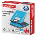 Дырокол металлический BRAUBERG "ULTRA", до 20 листов, голубой, 228759 228759