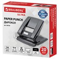 Дырокол металлический BRAUBERG "ULTRA", до 20 листов, черный, 228758 228758