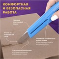 Нож канцелярский 18 мм BRAUBERG "Delta", автофиксатор, цвет корпуса голубой, блистер, 237087 237087