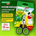 Ножницы 130 мм с цветной печатью "Далматин", чёрно-белые, закругленные, BRAUBERG KIDS, 232276 232276