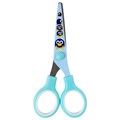 Ножницы 130 мм с цветной печатью "Пингвины", голубые, закругленные, BRAUBERG KIDS, 232271 232271