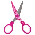 Ножницы 130 мм с цветной печатью "Сердечки", малиновые, закругленные, BRAUBERG KIDS, 232275 232275