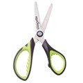 Ножницы ЮНЛАНДИЯ "BASIC", 140 мм, ребристые резиновые вставки, черно-салатовые, европодвес, 236990 236990