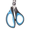 Ножницы ЮНЛАНДИЯ "BASIC", 155 мм, ребристые резиновые вставки, черно-голубые, европодвес, 236991 236991