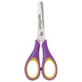 Ножницы ЮНЛАНДИЯ "ВОЗДУШНЫЙ ЗМЕЙ", 125 мм, для правши, резиновые вставки, фиолетово-желтые, европодвес, 236856 236856
