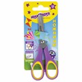 Ножницы ЮНЛАНДИЯ "ВОЗДУШНЫЙ ЗМЕЙ", 125 мм, для правши, резиновые вставки, фиолетово-желтые, европодвес, 236856 236856