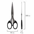Ножницы BRAUBERG "Classic", 160 мм, черные, классической формы, 2-х сторонняя заточка, 230933 230933