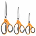 Ножницы BRAUBERG "PROFESSIONAL" 3 шт. (135, 180, 210 мм), серо-оранжевые ручки, ВЫГОДНАЯ УПАКОВКА, 272981 272981