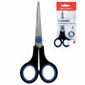 Ножницы BRAUBERG "Soft Grip", 140 мм, черно-синие, резиновые вставки, 3-х сторонняя заточка, 230760 230760