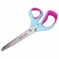 Ножницы BRAUBERG "Universal", 190 мм бирюзово-фиолетовые, ассиметричные, ребристые резиновые вставки, 236452 236452