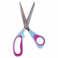 Ножницы BRAUBERG "Universal", 216 мм бирюзово-фиолетовые, ассиметричные, ребристые резиновые вставки, 236453 236453