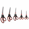 Ножницы BRAUBERG SOFT GRIP НАБОР 5 штук (140, 170, 190, 220, 240 мм), эргономичные черно-красные ручки, ВЫГОДНАЯ УПАКОВКА, 238410 238410