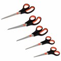 Ножницы BRAUBERG SOFT GRIP НАБОР 5 штук (140, 170, 190, 220, 240 мм), эргономичные черно-красные ручки, ВЫГОДНАЯ УПАКОВКА, 238410 238410
