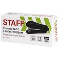 Степлер №10 STAFF "Profit", до 12 листов, с антистеплером, черный, 228737 228737